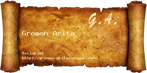 Gromen Arita névjegykártya